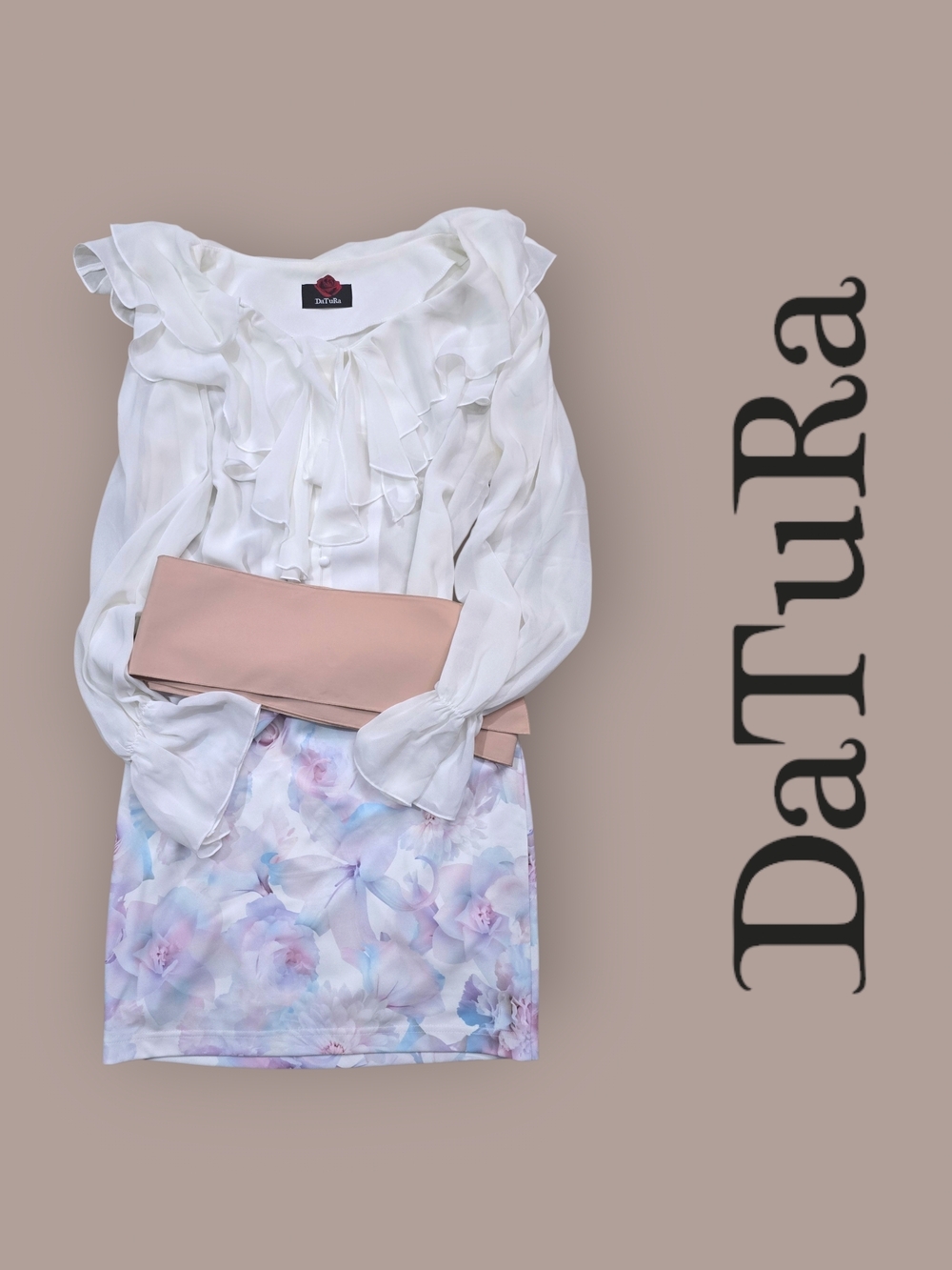 DaTuRa Gyaru Blouse, Skirt & Belt SET One-size Japan